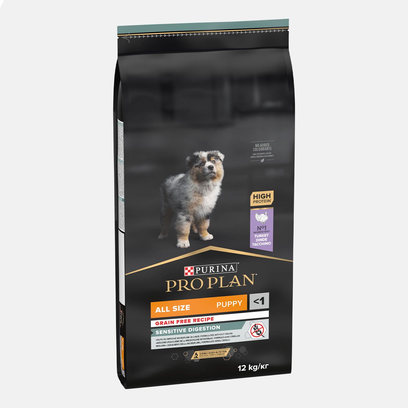 PRO PLAN Puppy Dry Dog Food for Sensitive Digestion - OPTIDIGEST Turkey Formula (12KG) | All Sizes | Ideal for Puppies with Digestive Issues | Perfect for Growing Dogs with Sensitive Stomachs