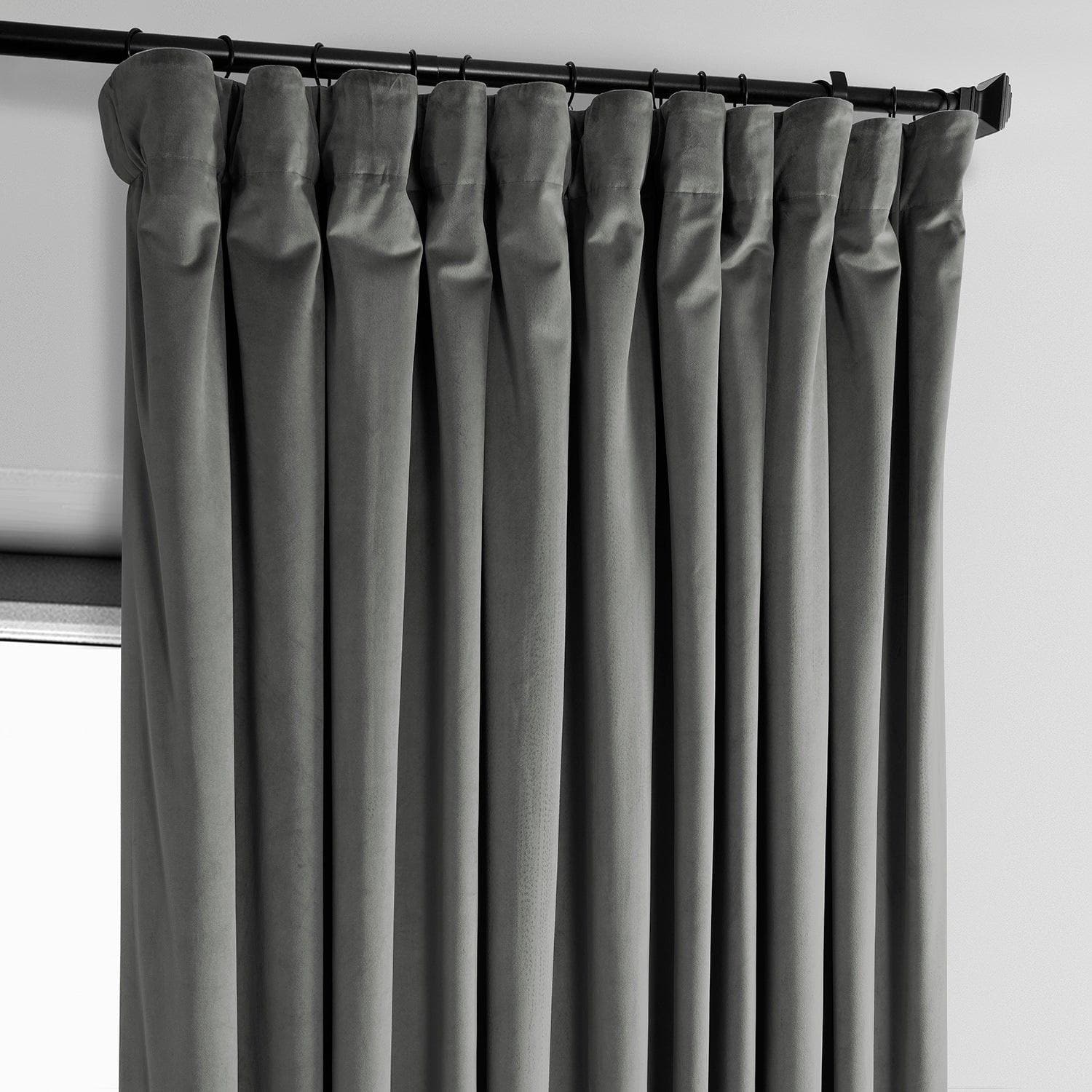 Destiny Grey Extra Wide Heritage Plush Velvet Blackout Curtains - Thermal Insulated Window Drapes for Bedroom, Living Room & Home Theater (54x84 inches)