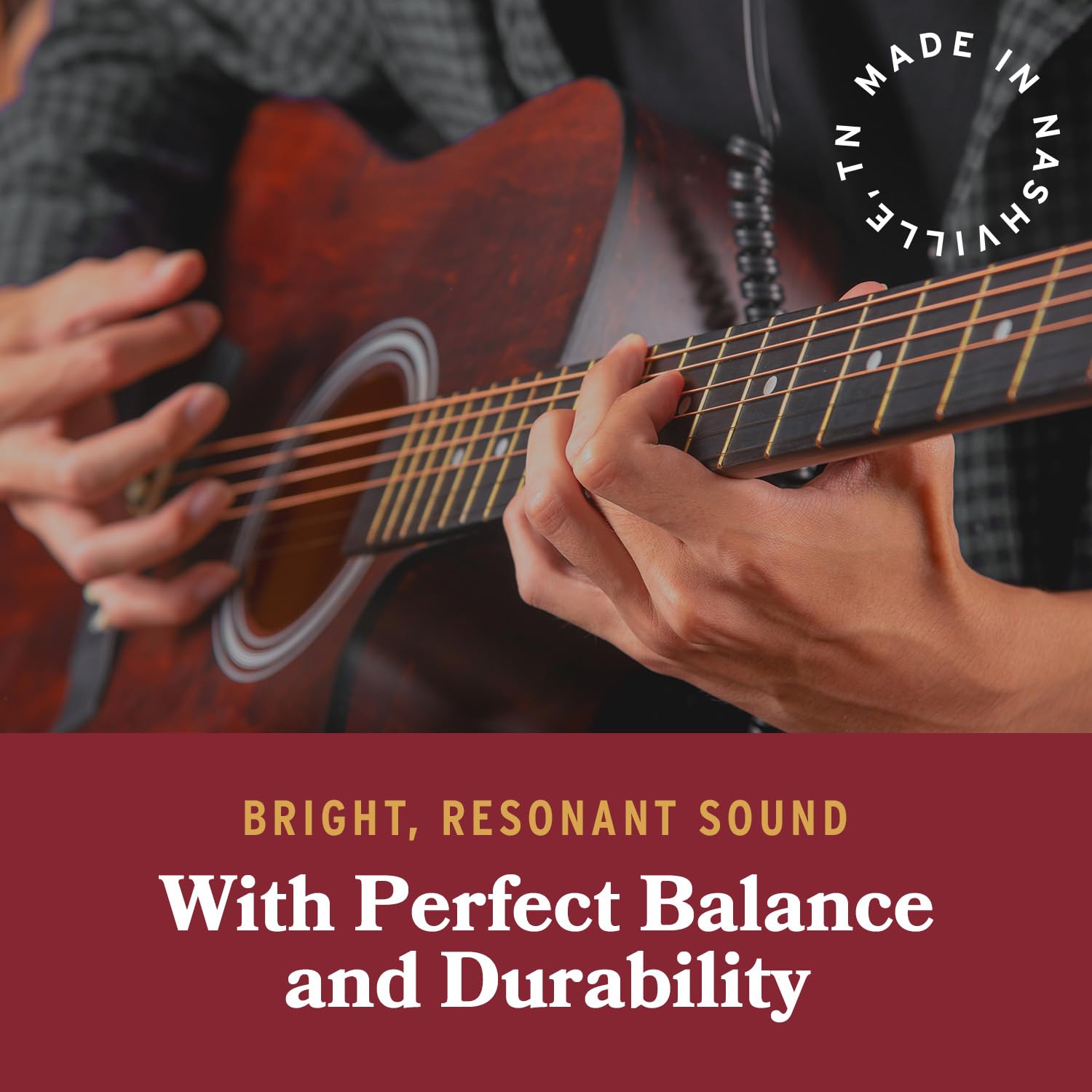 Stringjoy BB1254 Brights 80/20 Bronze Light Acoustic Guitar Strings - 12-54 Light Gauge 6-String Set for Warm Tone & Smooth Playability | Durable Premium Guitar Accessories for Folk, Country & Fingerstyle Playing