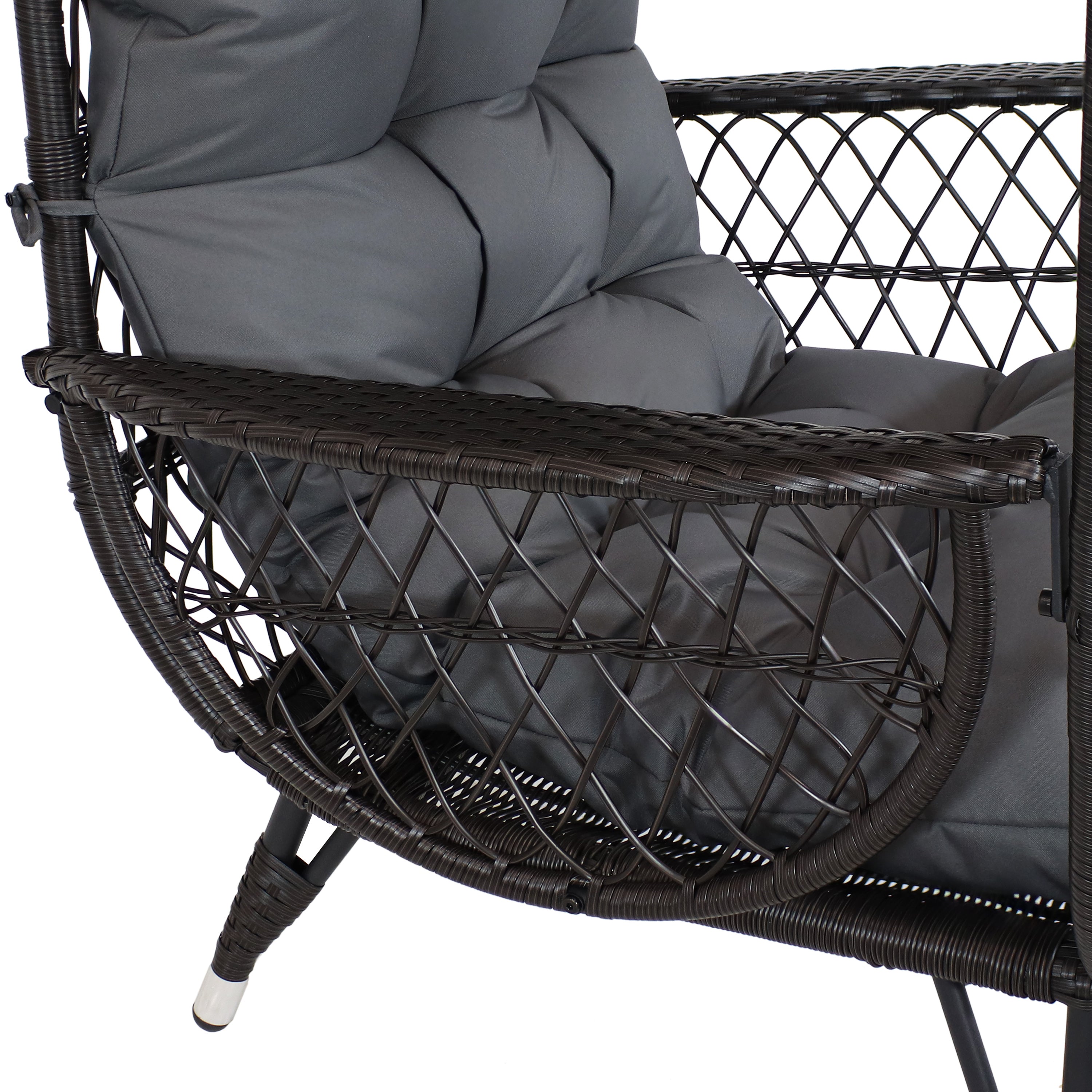 Sunnydaze Outdoor Egg Chair with Stand - 56.5