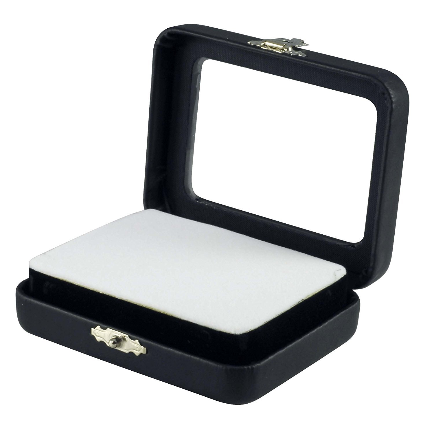 Glass Top Jewelry Display Box with Clasp - Set of 6 Gemstone Organizers for Necklaces, Rings & Earrings - Perfect for Retail Stores, Boutiques and Home Jewelry Organization