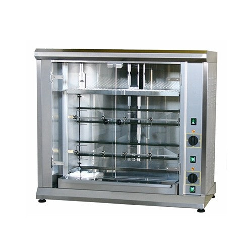 Equipex RBE8-1 Commercial Rotisserie Roaster & Food Warmer with 2 Stainless Steel Spits - Perfect for Restaurants, Catering & BBQ Parties