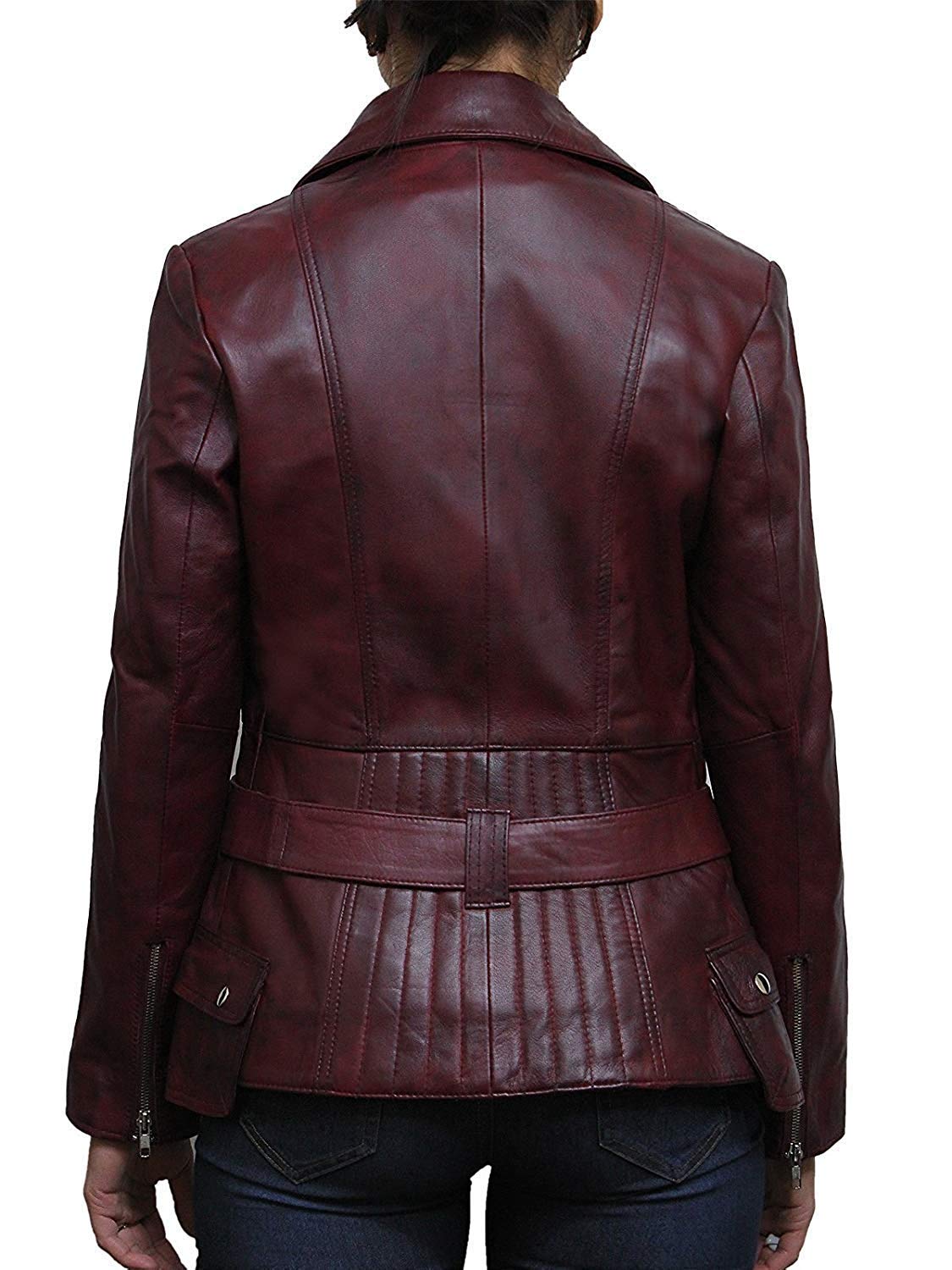 BRANDSLOCK Women's Classic Leather Biker Jacket - Genuine Cowhide Motorcycle Jacket for Women - Perfect for Riding, Fashion & Everyday Wear
