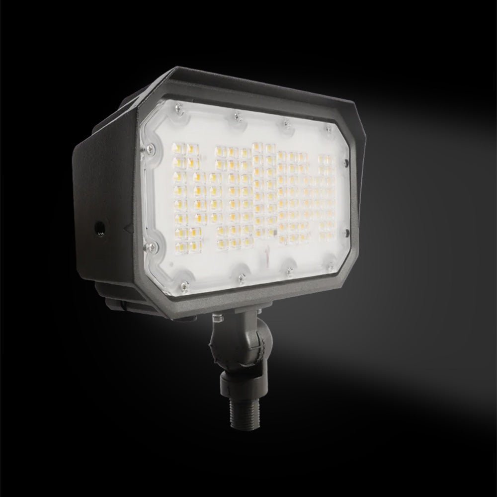 50W/40W/30W LED Flood Light Outdoor - Adjustable 4000K/5000K/5700K Color Temperature, Knuckle Mount, UL & DLC 5.1 Certified, Bronze Finish, IP65 Waterproof - Perfect for Garden Lighting, Basketball Court, Lawn, Patio & Security Lighting