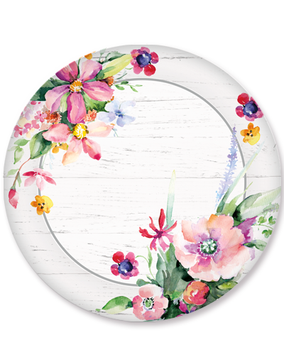 Farmhouse Style Floral Dinner Plates Set of 24 - Rustic Floral Design Porcelain Plates for Dining, Kitchen & Home Decor | Perfect for Everyday Meals, Parties & Special Occasions