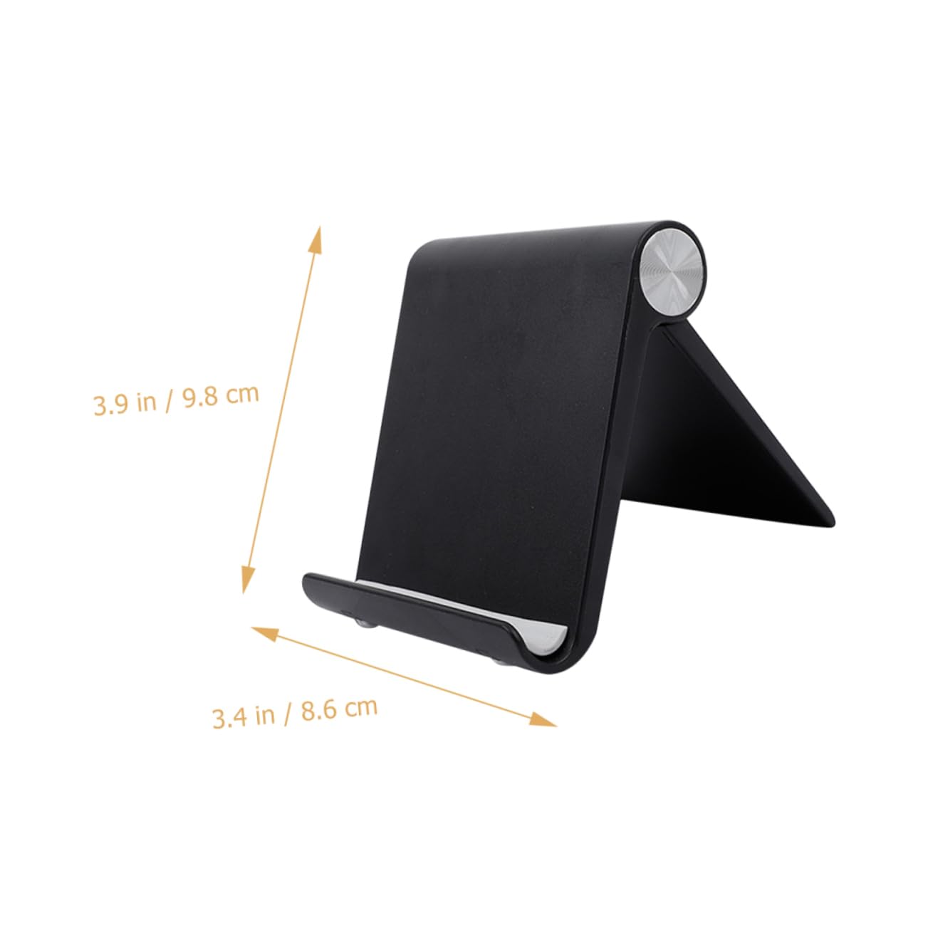 Adjustable Black Cell Phone Stand Holder for Desk - 360° Rotating Mobile Phone Stand with Sturdy Base for iPhone, Samsung & All Smartphones - Perfect for Office, Home & Video Calls