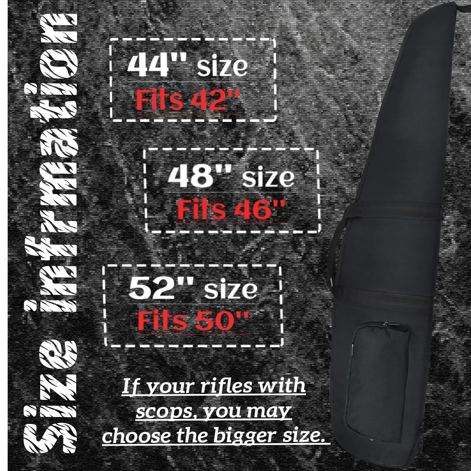 **44/48/52 Inch Soft Rifle Case with Zippered Pockets & Adjustable Shoulder Strap - Durable Gun Bag for Shotgun Storage & Transport - Perfect for Hunting, Range Trips & Outdoor Adventures**