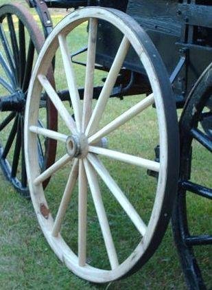 48 Inch Decorative Wooden Wagon Wheel - Handcrafted Steam Bent Hickory with Wooden Hub - Perfect for Farmhouse, Rustic, and Western Home Decor