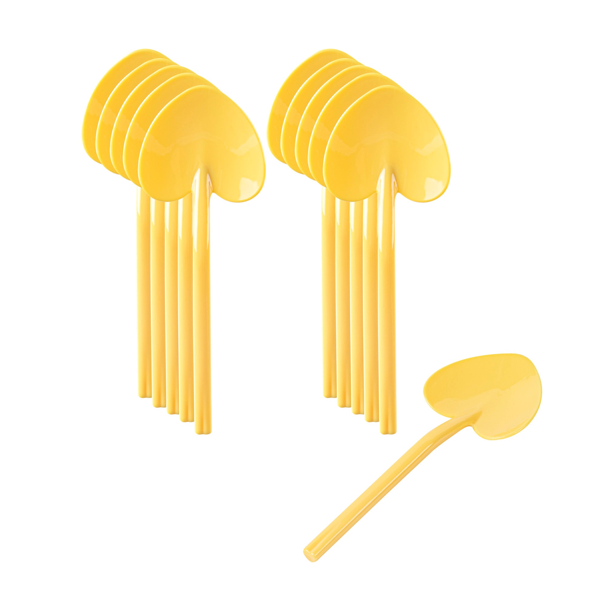 100-Pack Yellow Plastic Baby Love Shovel Spoons (3.5