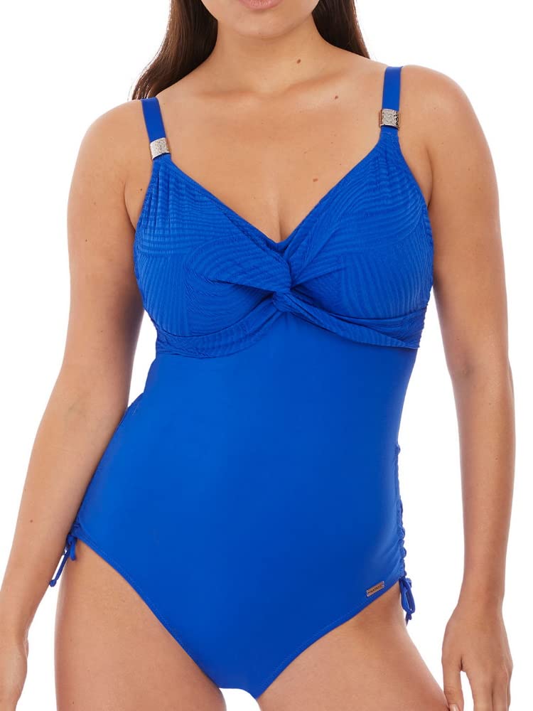 Fantasie Ottawa Twist Underwire One-Piece Swimsuit | 34GG Full Bust | Pacific Blue | Plus Size Swimwear for Women | Beach Vacation & Poolside Relaxation