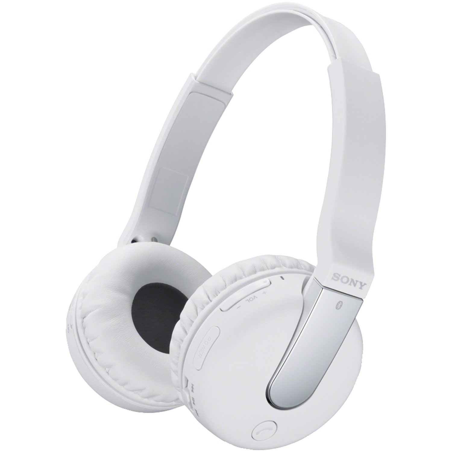 Sony DRBTN200 Wireless Bluetooth Headset - White | Noise Cancelling Earphones for Work, Gym & Travel | Comfortable Over-Ear Design with Built-in Mic