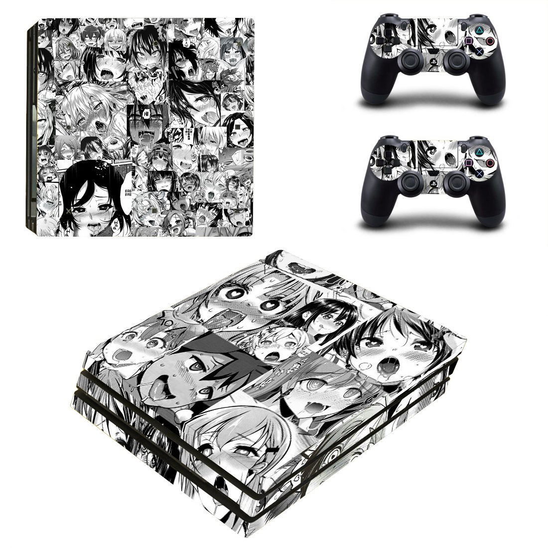 Vanknight Anime Girl Vinyl Decal Skin Stickers for PS4 Pro Console & Playstation 4 Controllers - Custom Protective Cover for Gaming Setup & Anime Themed Room Decor