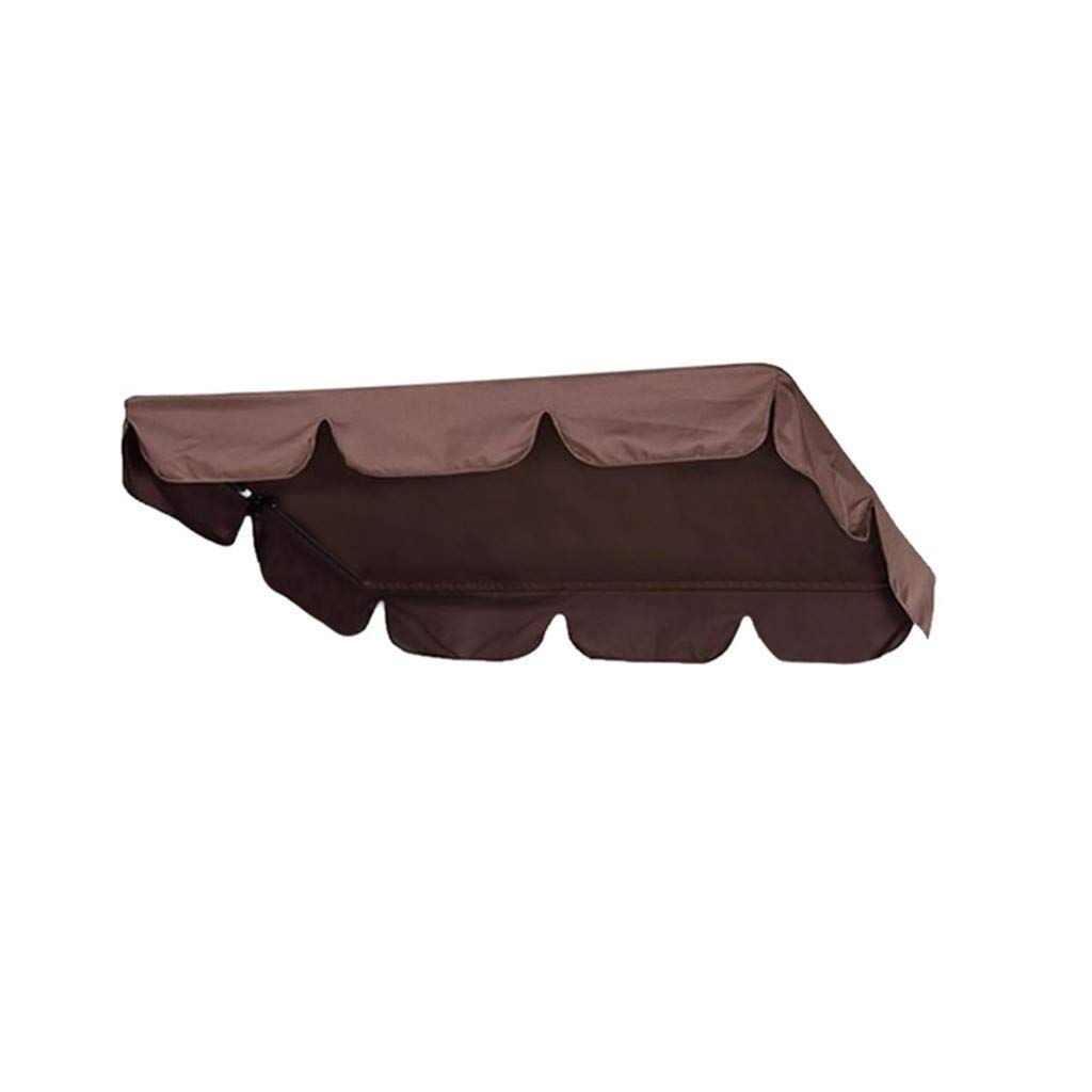 Waterproof Outdoor Swing Canopy Cover - Sunproof Shade for 2 & 3 Seater Patio Swing Chairs, Garden Porch Furniture - Durable Coffee-Colored Hammock Top for Backyard, Yard & Outdoor Relaxation (Perfect for Sun Protection & All-Weather Use)