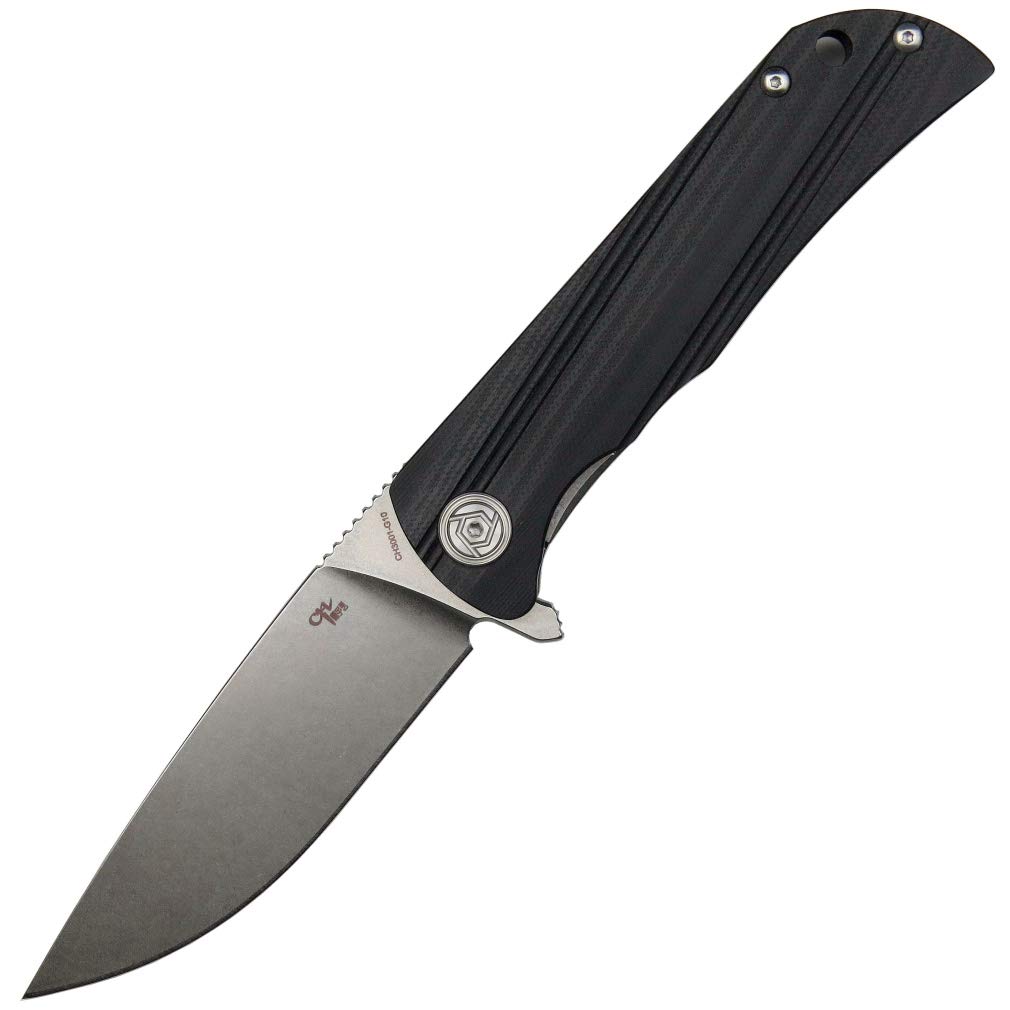 Eafengrow CH3001-G10 Folding Knife - D2 Steel Blade, G10 Handle - Camping, Hunting, Survival & EDC Pocket Knife - Tactical Flipper Knife for Outdoor Adventures (Black)