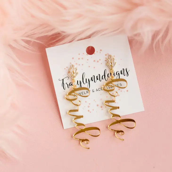 Gold Bling Bride Earrings - Elegant Wedding Jewelry for Brides, Bridesmaids & Special Occasions | Perfect for Weddings, Anniversaries & Formal Events
