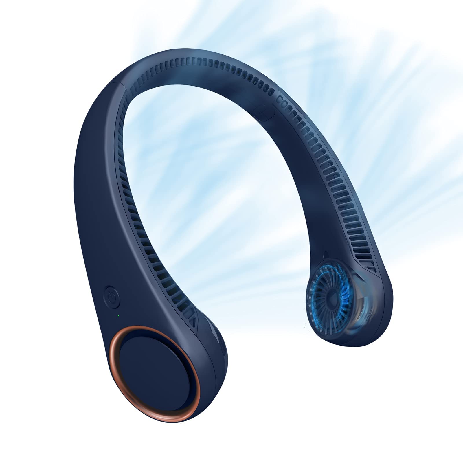 Portable Neck Fan with 360° Adjustable Bladeless Design - USB Rechargeable Hands-Free Personal Fan, 4 Speed Settings & Dual Air Outlets - Perfect for Outdoor Activities, Travel, Gym, and Office Use