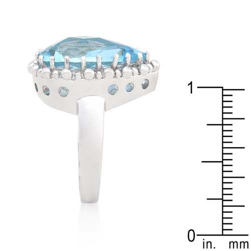 Exquisite Solitaire Blue Topaz Cocktail Ring for Women - Elegant 925 Sterling Silver Statement Jewelry for Parties, Weddings & Special Occasions