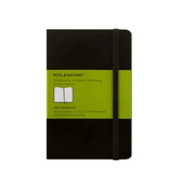 Premium Moleskine Plain Pocket Notebook - Black Hard Cover, 3.5 x 5.5 Inches, 192 Pages - Perfect for Journaling, Sketching & Note-Taking On The Go, Office, School & Travel