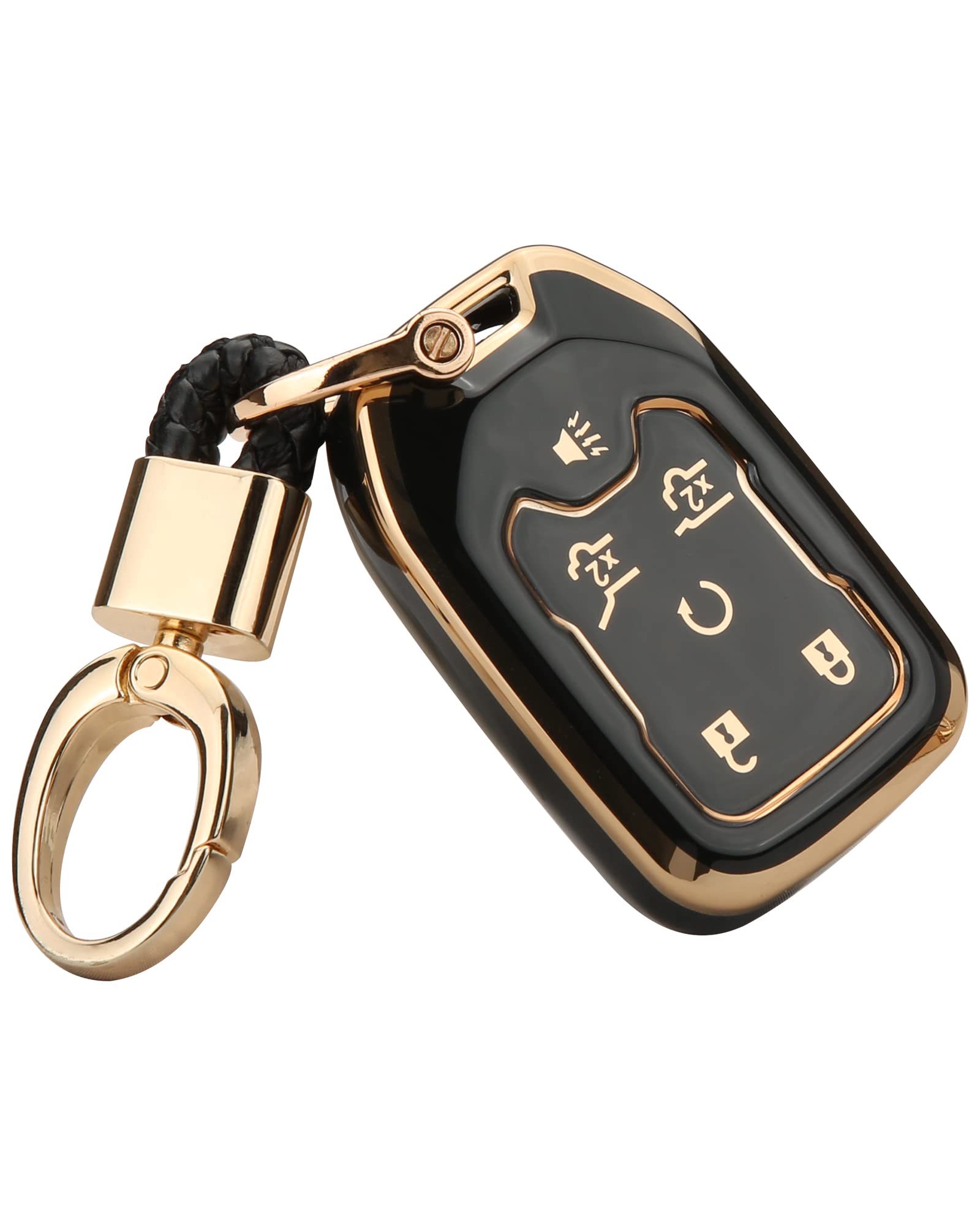 Premium TPU Key Fob Cover for GMC & Chevrolet - Soft Protective Case with Stylish Keychain for Acadia, Terrain, Yukon, Suburban, Tahoe | Durable Car Key Protector for Everyday Use & Travel