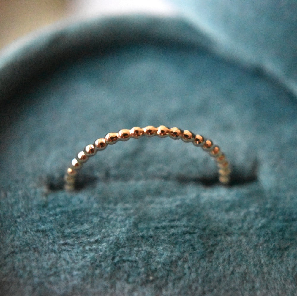 Delicate Gold Bubble Band Stacker Ring - Dainty Stackable Rings for Women - Perfect for Layering, Everyday Wear & Special Occasions