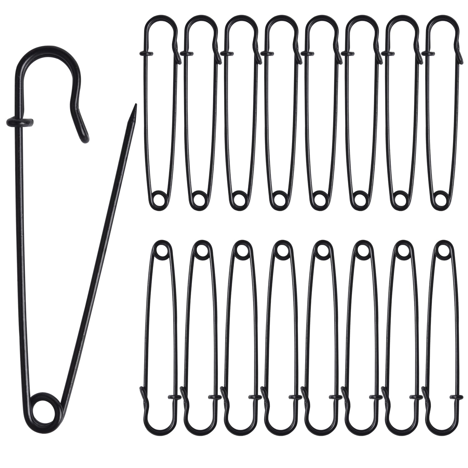 Large Heavy Duty Safety Pins 4 Inch - 16PCS Oversized Clips for Laundry, Blankets, Crafts, Outdoor Activities - Perfect for Securing Fabrics, Camping Gear & DIY Projects