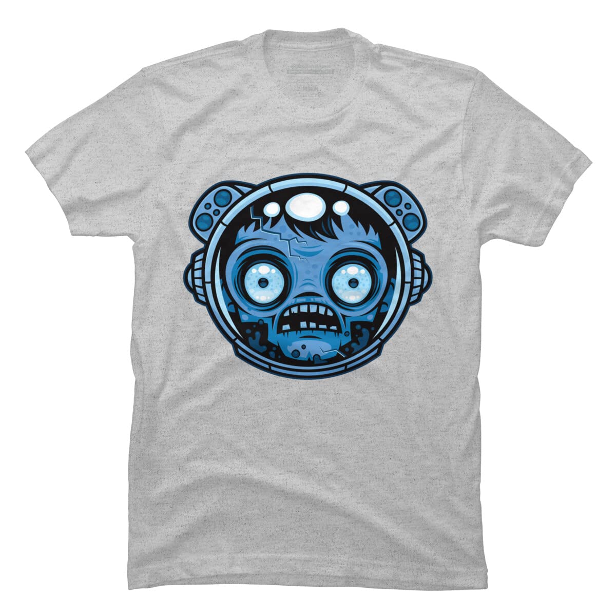 Design By Humans Men's Zombie Astronaut Graphic T-Shirt | Cool Space Horror Tee for Casual Wear & Halloween Costumes