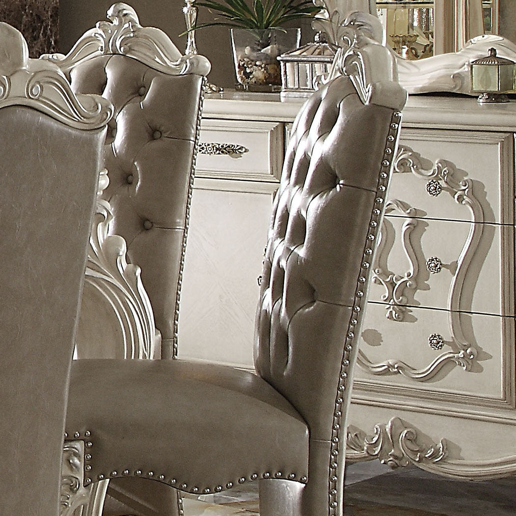 Brown & Bone White Padded Counter Height Bar Stools (Set of 2) - Modern Kitchen Island Chairs for Dining, Breakfast Nook & Home Bar Seating