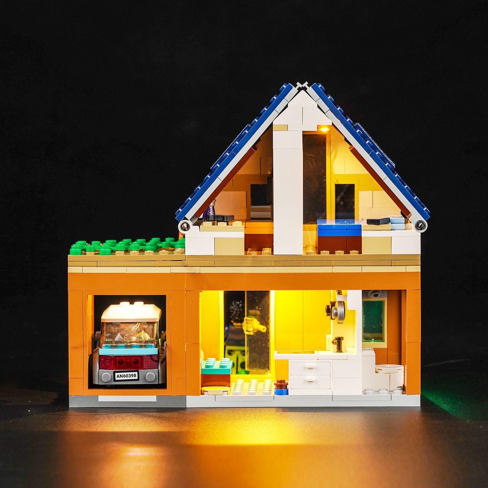 LEGO City Series Family House & Electric Car Light Kit - DIY Lighting Set for LEGO 60398 Building Blocks - Enhance Your LEGO Models with Warm Home Lighting for Display & Play