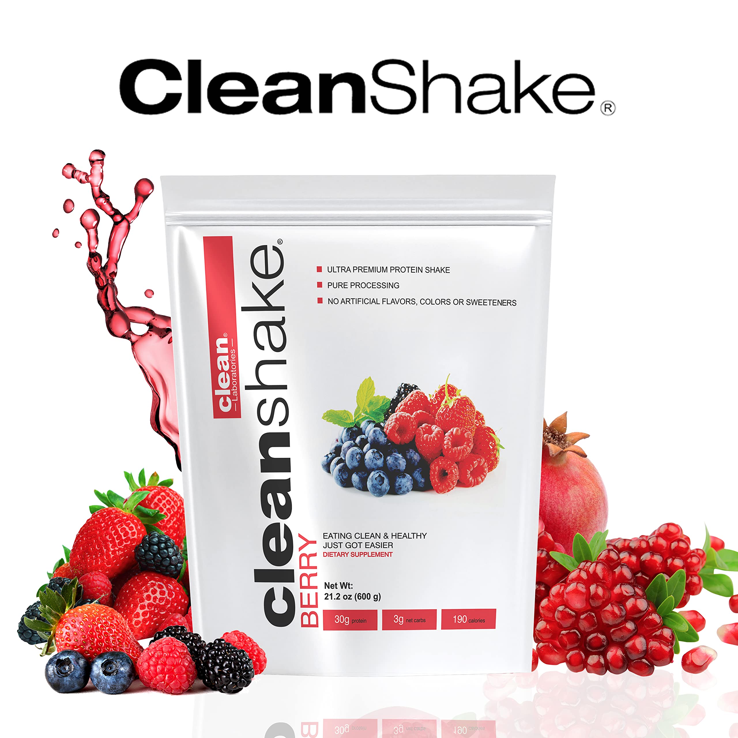 CleanShake Ultra-Premium Protein Powder - Organic Whey Protein Shake with 21 Natural Ingredients, 23 Vitamins & Minerals | Non-GMO, rBGH-Free Grass Fed Whey | Informed Protein Certified | Perfect for Post-Workout Recovery, Muscle Building & Healthy Weight Management