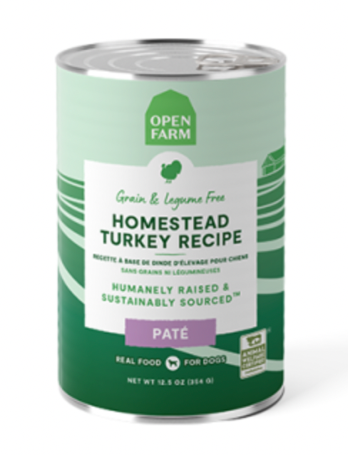 Open Farm Homestead Turkey Pate Grain-Free Canned Dog Food - 12.5oz (354g) - High Protein Wet Food for Adult Dogs, Puppies & Senior Dogs - Perfect for Mealtime, Travel & Training Treats