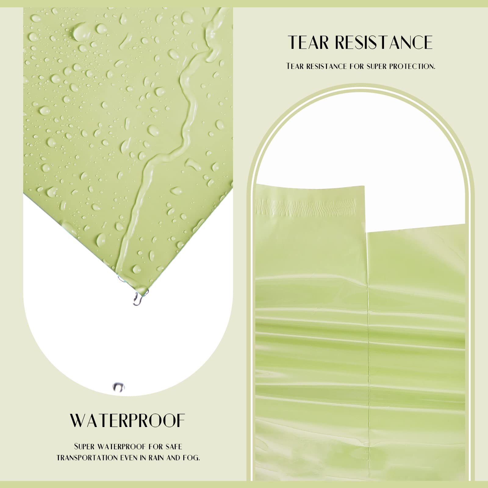 Metronic 14.5x19 Inch Poly Mailers - 100 Pack Heavy Duty Shipping Bags for Clothes | Waterproof & Tear-Resistant Mailing Envelopes | Eco-Friendly Avocado Green Poly Bags for Ecommerce, Apparel Stores & Online Sellers
