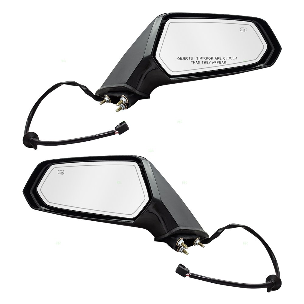 Brock Replacement Power Side Door Mirrors Set - Heated Driver & Passenger Mirrors Compatible with 2010-2015 Chevy Camaro (Part# 22762494, 92247464) - Perfect for Winter Driving & Enhanced Visibility
