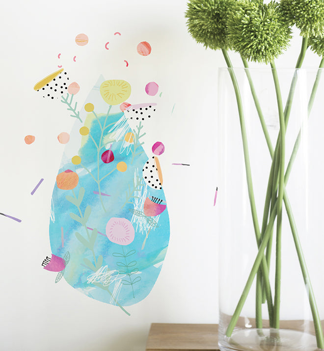 Flowery Raindrops Wall Sticker - Waterproof Removable Decal for Home, Nursery, Bedroom & Office Decor - Perfect for DIY Wall Art and Interior Design