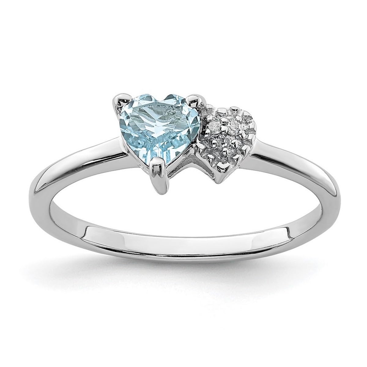 925 Sterling Silver Aquamarine & Diamond Ring for Women | Elegant Polished Wedding, Engagement & Gift Jewelry | Perfect for Anniversaries, Birthdays & Special Occasions