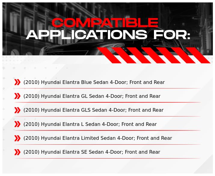 R1 Concepts Premium Ceramic Brake Pads and Rotors Kit - Front & Rear Set for 2010 Hyundai Elantra | High-Performance Braking System | Ideal for Daily Commuting, City Driving, and Highway Safety