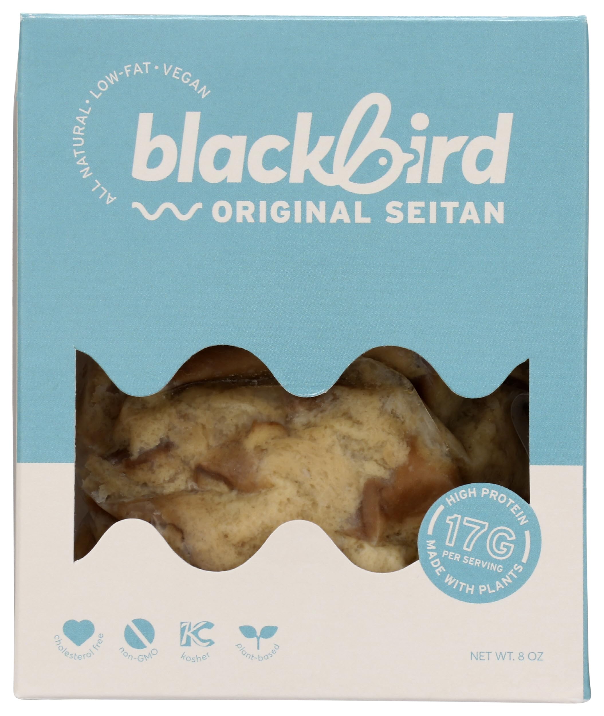 BLACKBIRD FOOD Original Seitan Strips - Vegan Meat Alternative, 8 oz | High-Protein Plant-Based Protein for Stir Fry, Sandwiches & Meal Prep