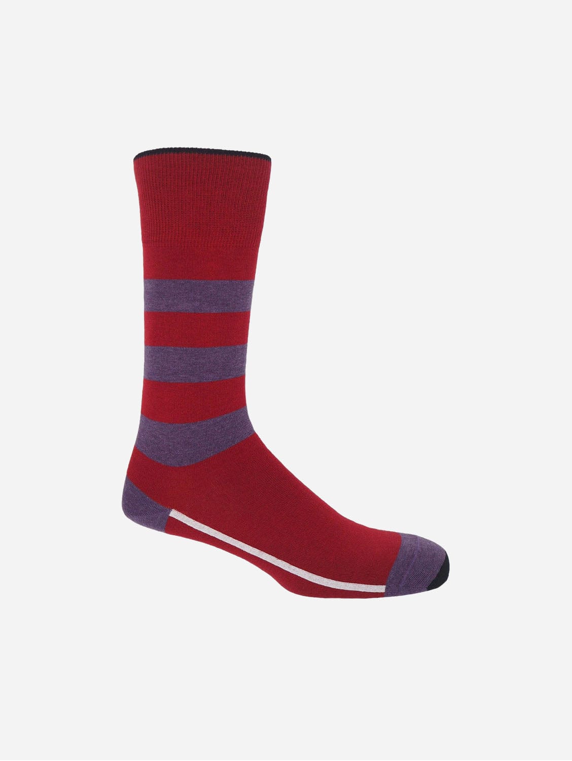Equilibrium Men's Organic Cotton Socks - Breathable & Comfortable Red Crew Socks for Running, Hiking & Everyday Wear