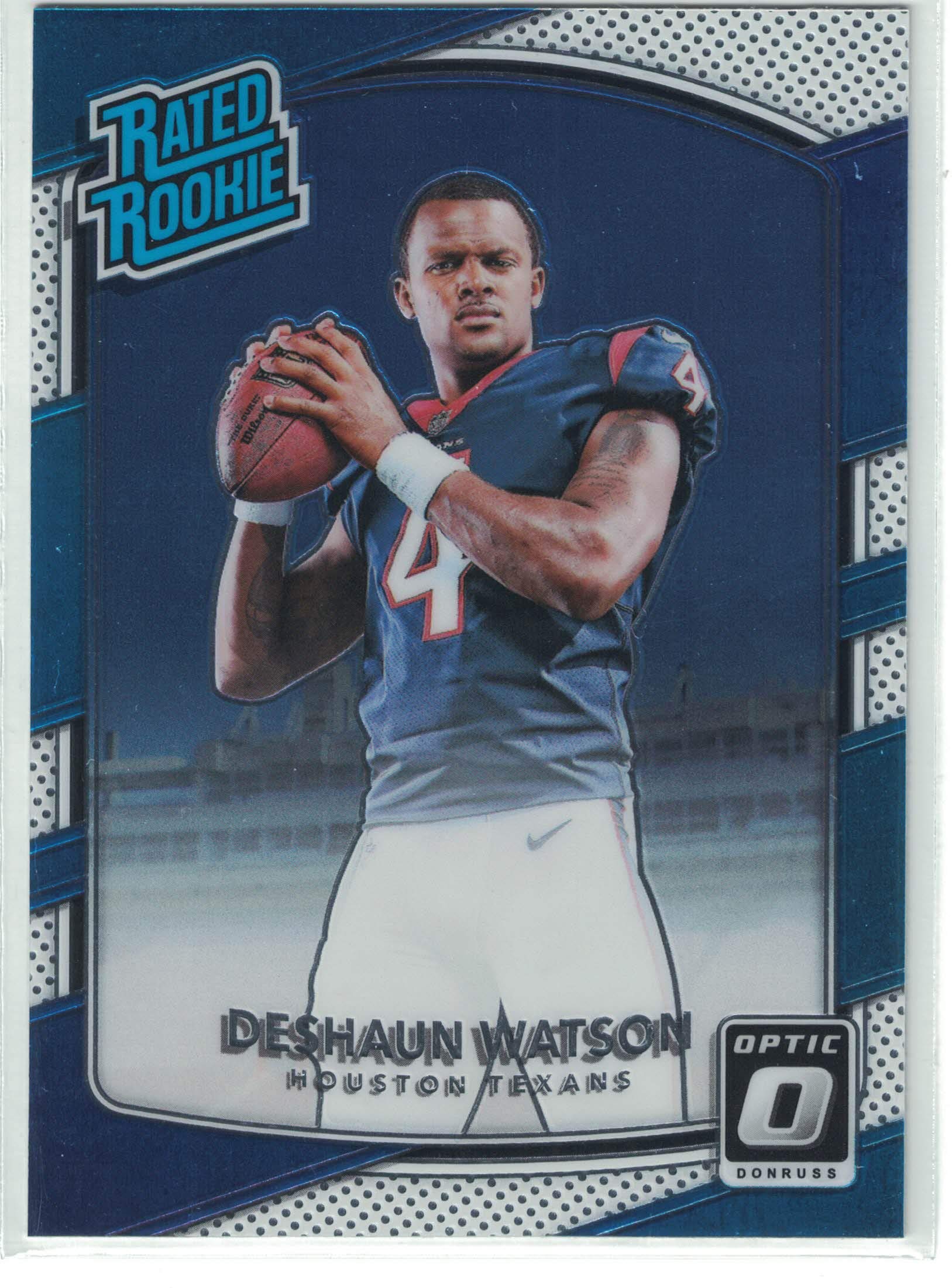 2017 Donruss Optic DeShaun Watson NFL Rookie Football Trading Card - Perfect for Collectors, Investors & Sports Memorabilia Enthusiasts