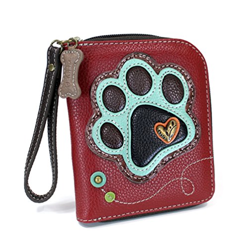 Teal Paw Print - Burgundy