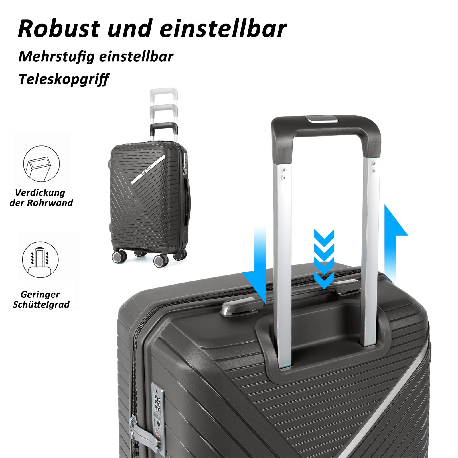 TAN.TOMI 3-Piece Hardshell Luggage Set with TSA Lock, Spinner Wheels & Lightweight Design - Perfect for Travel, Business Trips & Vacation Packing