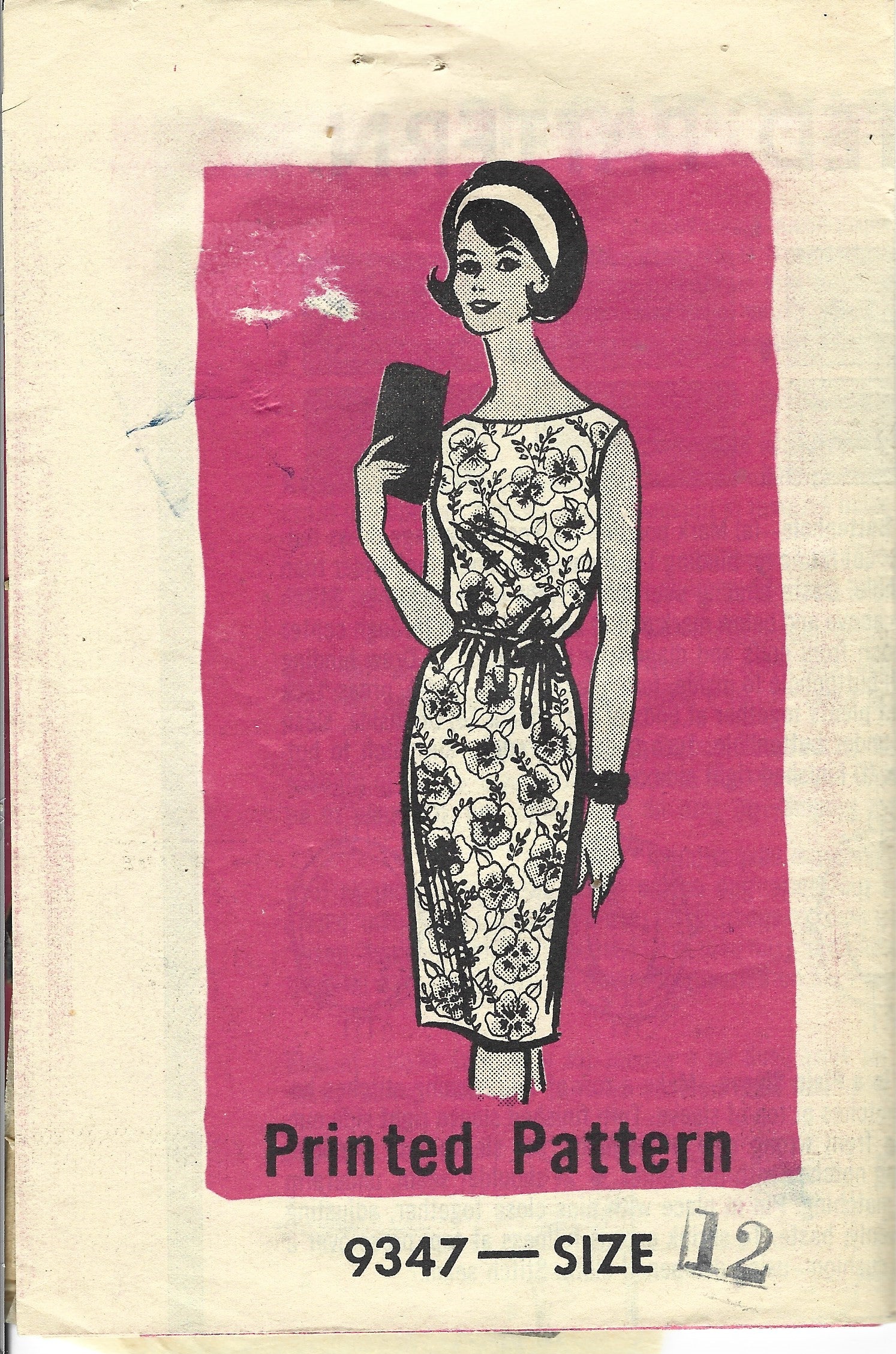 Vintage 1960s Sleeveless Dress Sewing Pattern for Women - Mail Order 9347 - Perfect for Retro Fashion, Costume Parties & DIY Dressmaking Projects