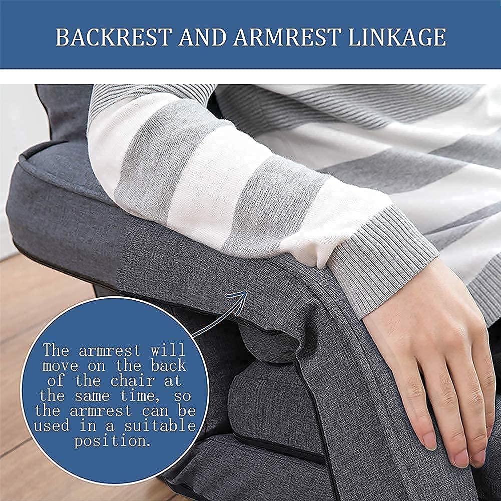 Ergonomic 42-Position Folding Gaming Chair for Adults - Adjustable Floor Sofa with Lumbar Support & Pillow - Perfect for Living Room, Bedroom & Balcony Relaxation - Grey Chaise Lounge (Model 8803GR) - Ideal for Gaming, Reading & TV Watching