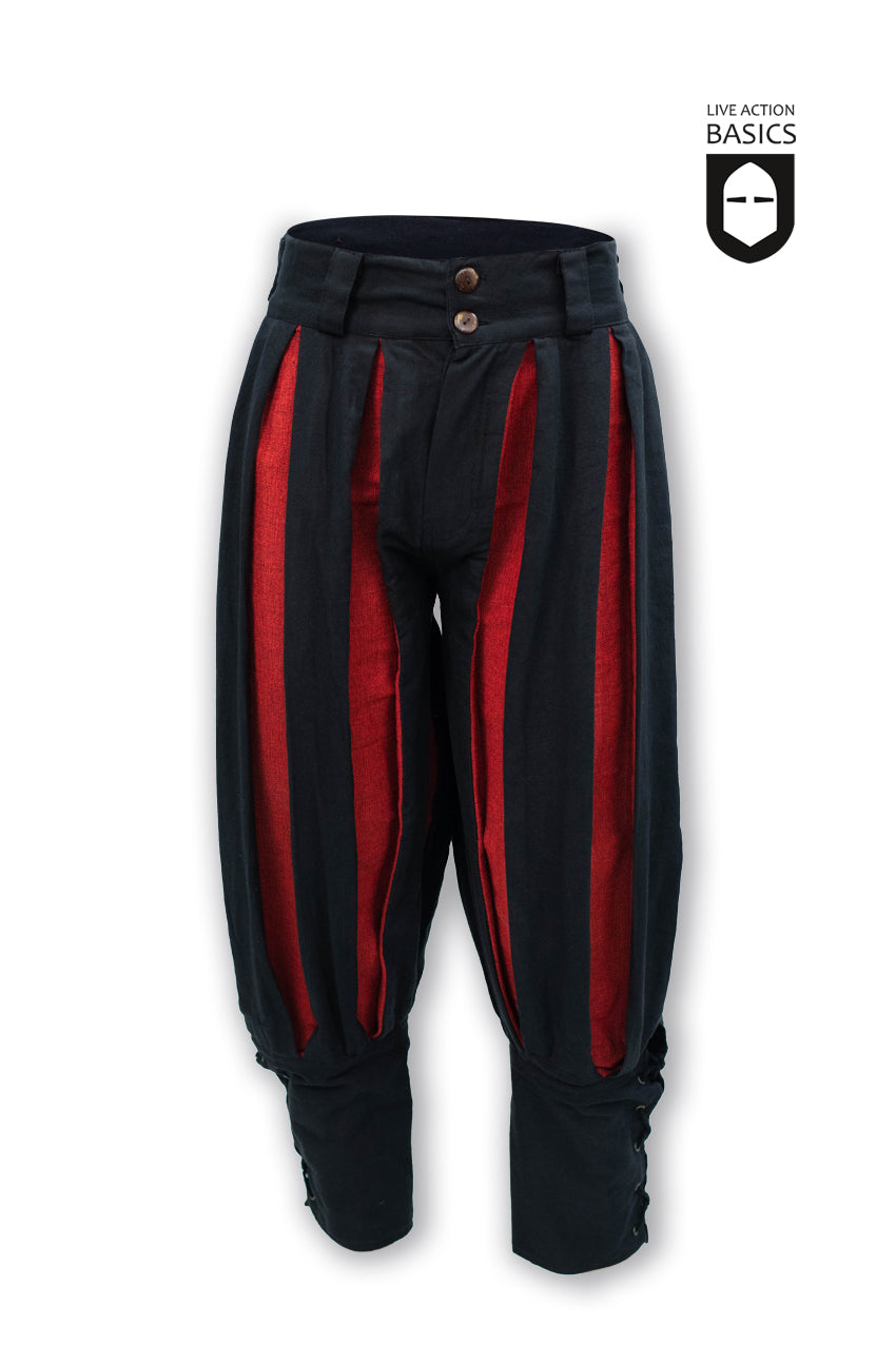 Landsknecht Black Red Pants - Renaissance Medieval Costume for LARP, Cosplay & Historical Reenactment