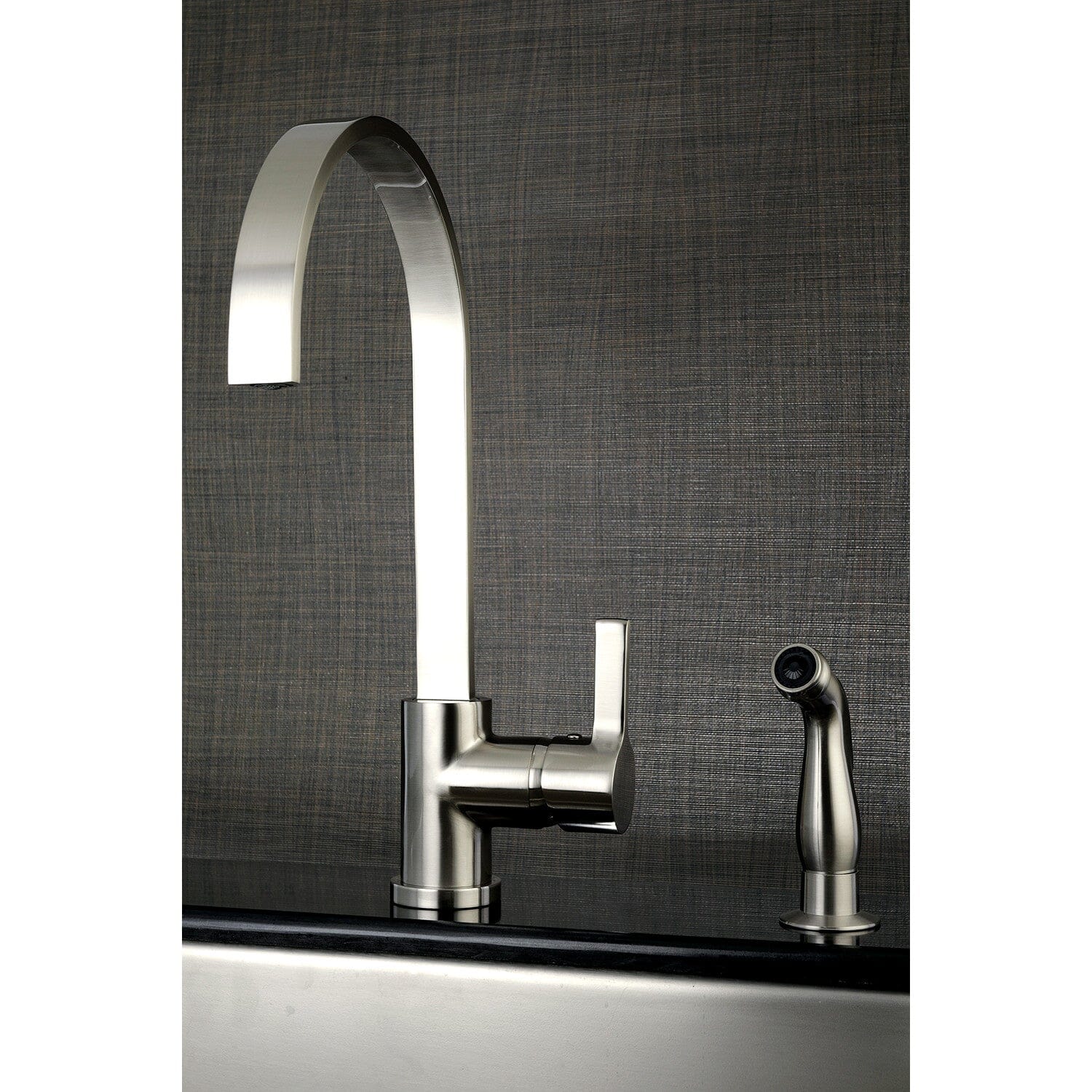 High-Quality Continental Single Handle 2 Hole Deck Mount Kitchen Faucet with Side Sprayer - Perfect for Modern Kitchens & Easy Dishwashing