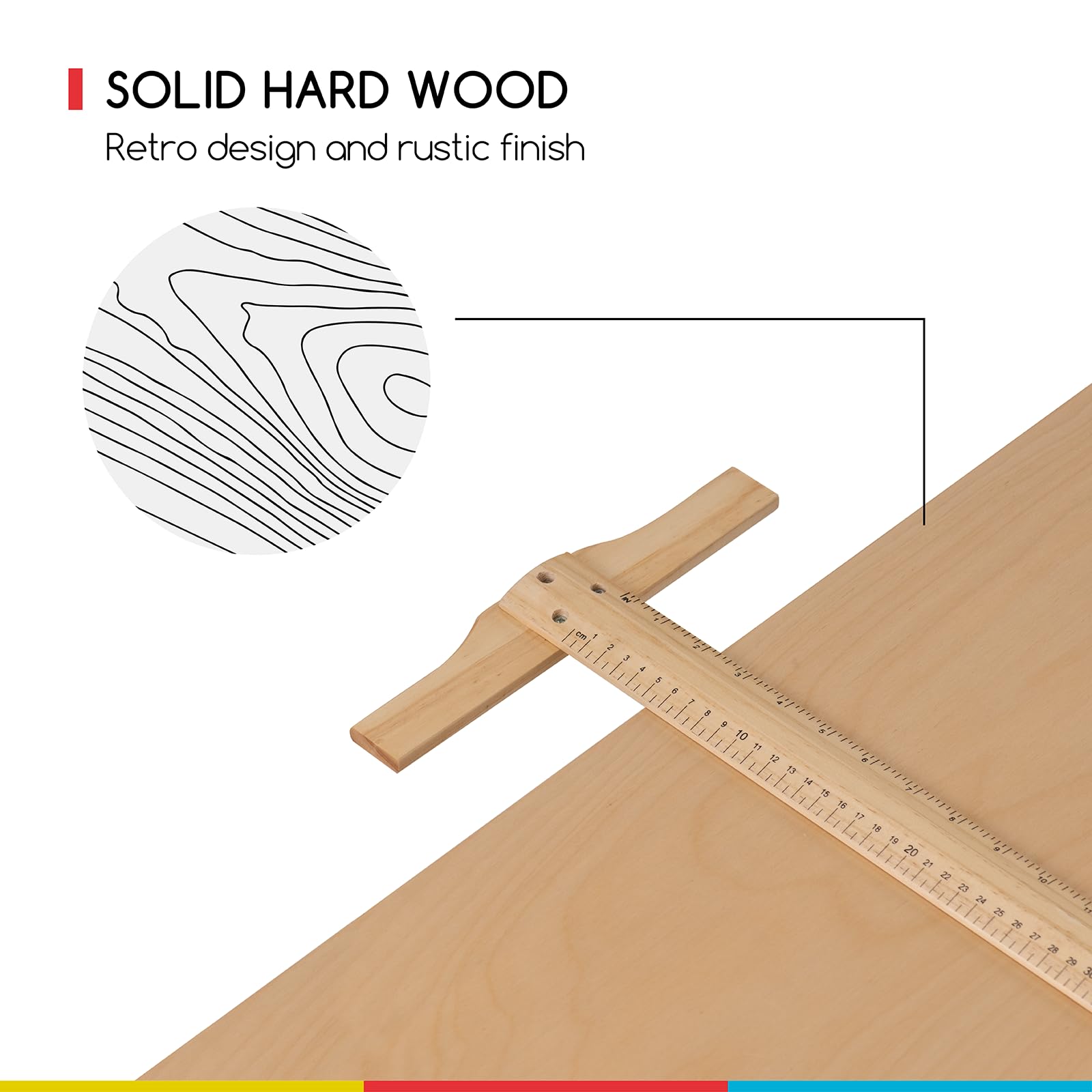 MEEDEN Adjustable Height Wood Drafting Table & Stool Set - Tiltable Artist Desk for Drawing, Painting, Graphic Design, Home Office, Study & Craft Work - Perfect for Artists, Designers & Students