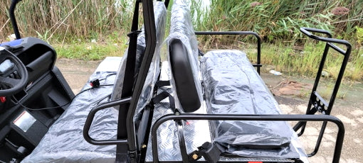 200cc UTV with Snow Plow - Gas-Powered ATV Golf Cart Utility Vehicle | Snow Master GVX in Blue | Ideal for Snow Removal, Farm Work & Off-Road Adventures