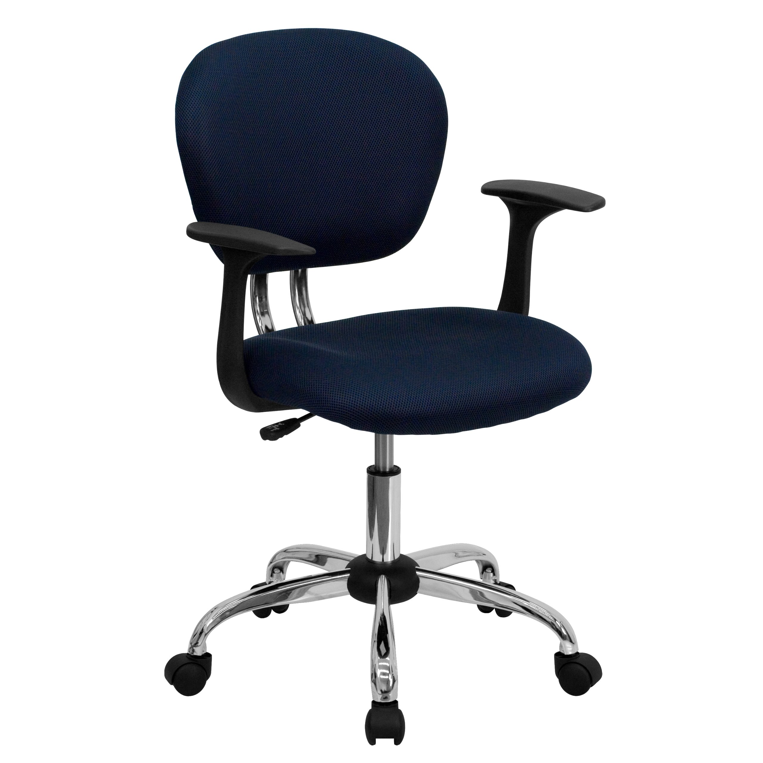 Ergonomic Mid-Back Navy Mesh Office Chair with Padded Seat & Adjustable Arms - Perfect for Home Office, Gaming & Workspace Comfort