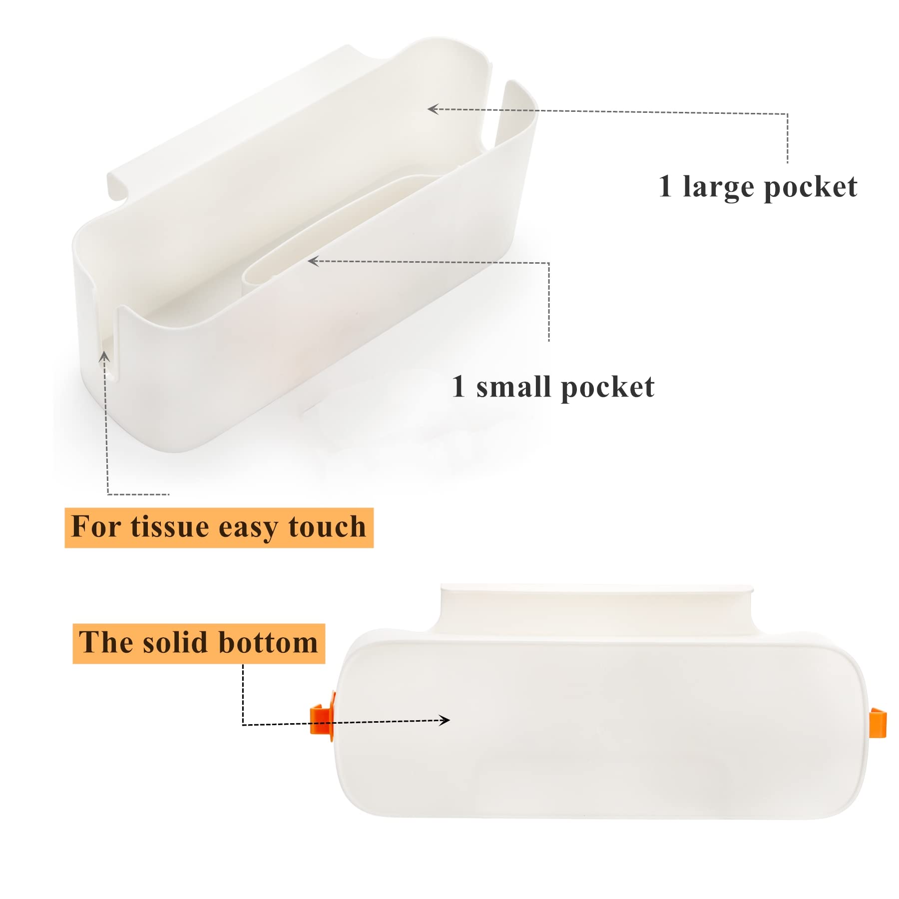 Yopay 2 Pack Bedside Caddy Organizer - Plastic Bunk Bed Shelf with Hooks | Multi-Pocket Storage for Kids, Dorms, RV & College | Perfect for Bed Rails, Bathroom & Small Space Organization