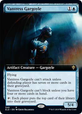 Magic: The Gathering - Vantress Gargoyle Foil Extended Art Card - Throne of Eldraine MTG Collectible - Perfect for Commander Decks & Fantasy Gaming