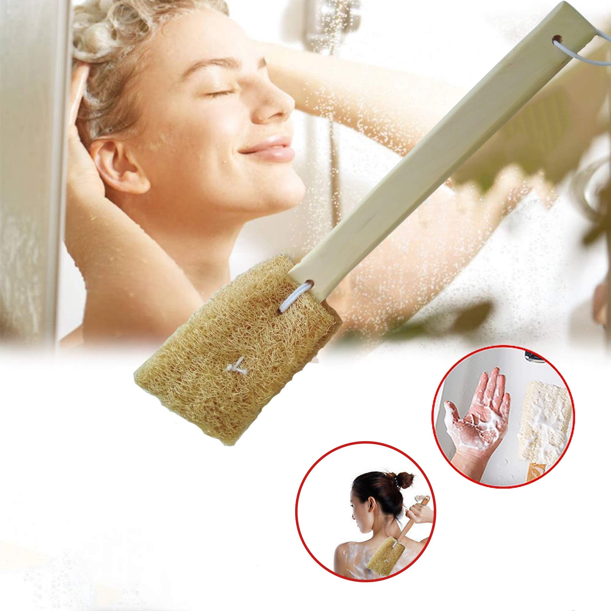 Organic Loofah Bath Sponge for Exfoliating & Cleansing | Natural Eco-Friendly Body Scrubber for Face, Back & Shower | Spa Quality Bath Brush with 15